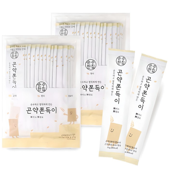 순수한집 곤약쫀드기, 375g, 2개