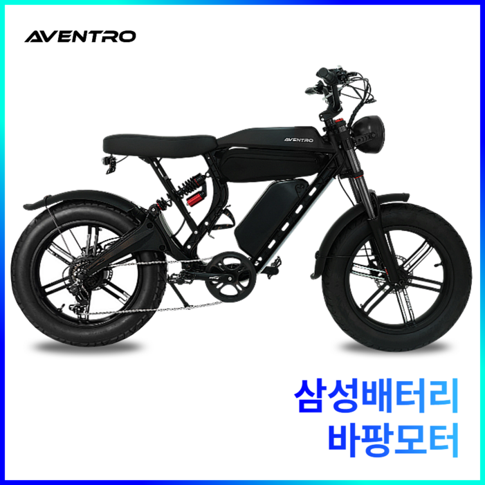 아벤트로 GT750 전기자전거 자토바이 팻바이크, 블랙, 카본
