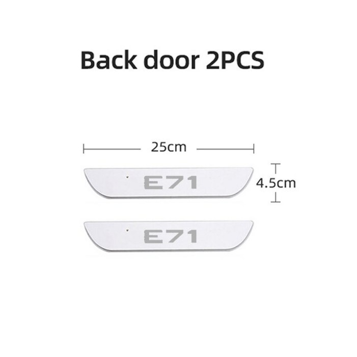 자동차 문짝 씰 라이트 웰컴 플레이트 스커프 페달 BMW X6 E71 로고 LED 7 색 스트립 자동 앰비언트 램프 USB 충전