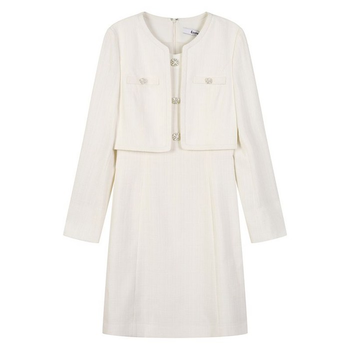 에꼴드파리 버튼포인트 라운드넥 원피스 RB33WOAE12Z