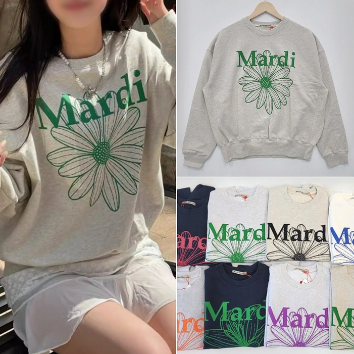마르디메크르디 맨투맨꽃 플라워 스웻셔츠
