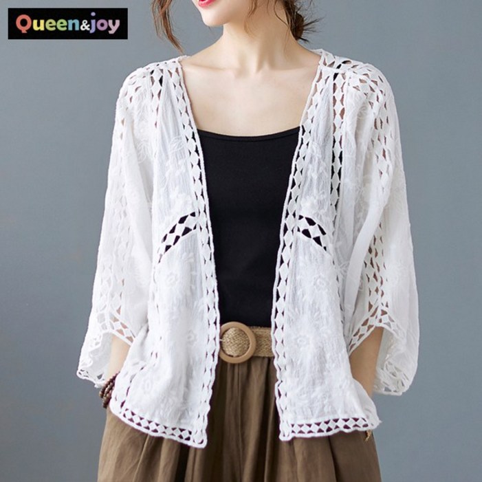 퀸앤조이 플로르 뜨개 가오리핏 썸머 가디건판매자 SSK무역