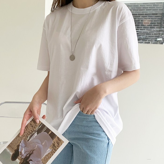 티데일리 남녀공용 20수 라운드 무지 반팔 티셔츠 3장 세트