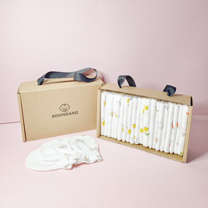 순당이 순면100 손수건 손싸개 세트 임신축하선물 출산선물 선물세트 패키지