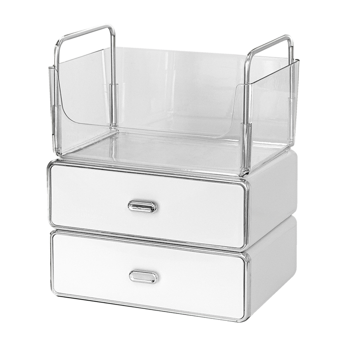 품절대란템 루시아이 모던 스퀘어 화장품 정리함 3단, 화이트, 1개