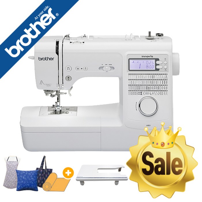 부라더미싱 이노비스A80 와이드테이블 이달의사은품 NV-A80 가정용 전자미싱 A80