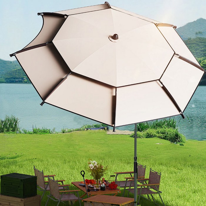 반전 특대형 이층 캠핑 파라솔 360도각도조절 낚시파라솔