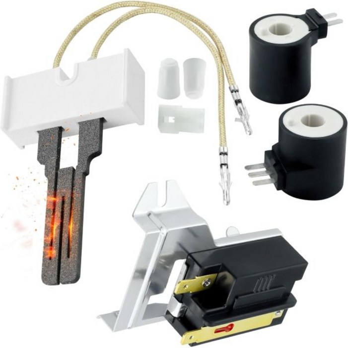 【】가스 건조기 수리 키트 Whirlpool Maytag Kenmore 건조기용 338906 화염 센서 279311 점화기 279834 가스 코일 포함 난방 문제 해결을 위한