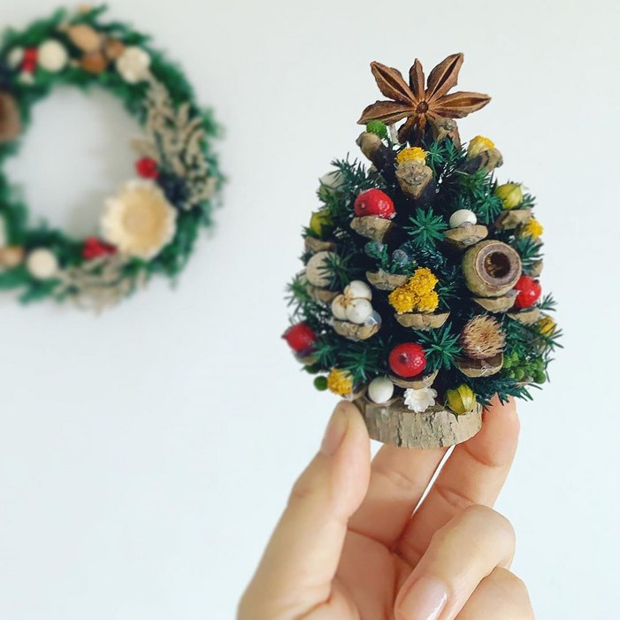 미니 크리스마스 트리 만들기 DIY 솔방울 키트 세트