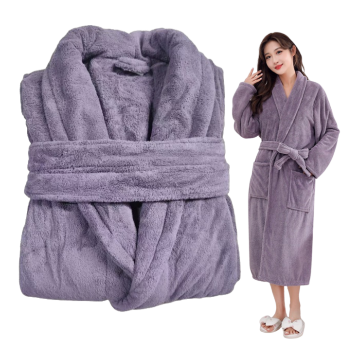바디센유 호텔 샤워가운 프리미엄 극세사, 1개, 바이올렛 바디센유 호텔 샤워가운 프리미엄 극세사, 1개, 바이올렛