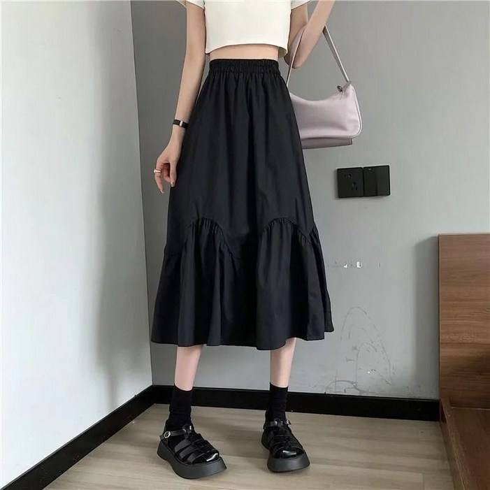 COSYEVNO 스윗걸 미디롱 스커트 키작녀 케이크 스커트