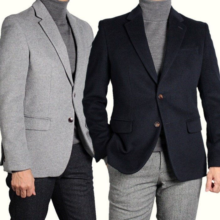 브랜드라인 가을 겨울 캐시라이크 울 80 남자 콤비 자켓 정장 블레이저