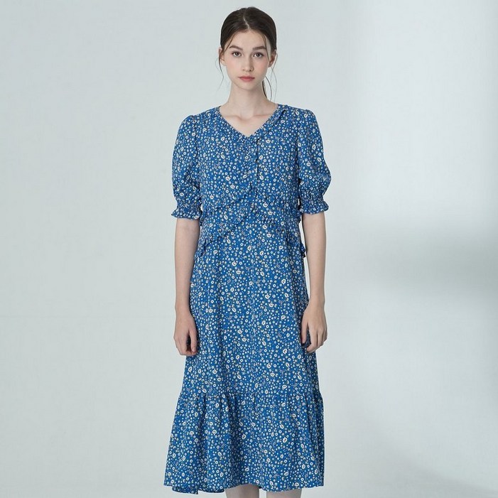 기비 20GIVY 플로럴 퍼프 셔링 원피스 GY25M1FRD5935