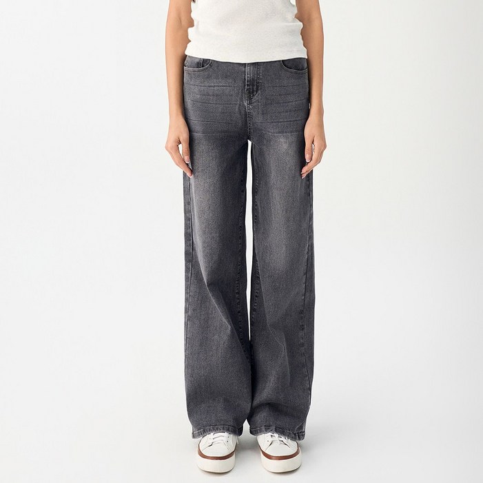 엘블로썸 여성 [숏,기본,롱] 스판 와이드 허리편한 히든밴드 청바지