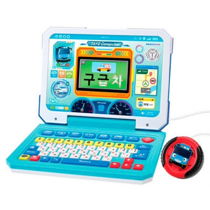 아이코닉스 영어학습 타요 자동차 노트북 유아영어 아기노트북 유아컴퓨터, 상세페이지 참조, 1개