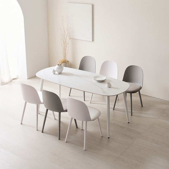 레아 타원 1800 6인용 세라믹 피아 체어 6개 세트