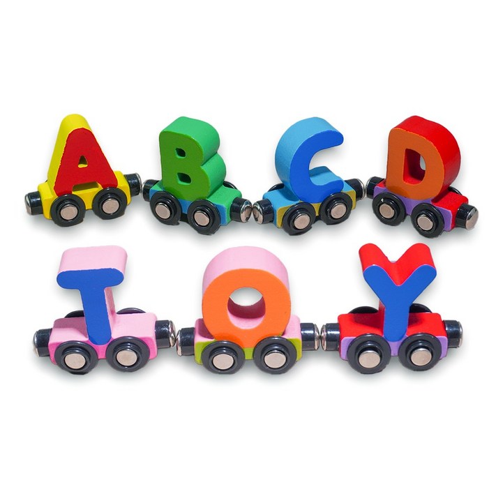 토이토 마그네틱 원목 기차 세트 자석 기차놀이 교구, 1개