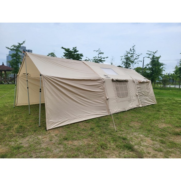루디 에어텐트 면텐트 감성 쉘터 텐트 9.0, 베이지