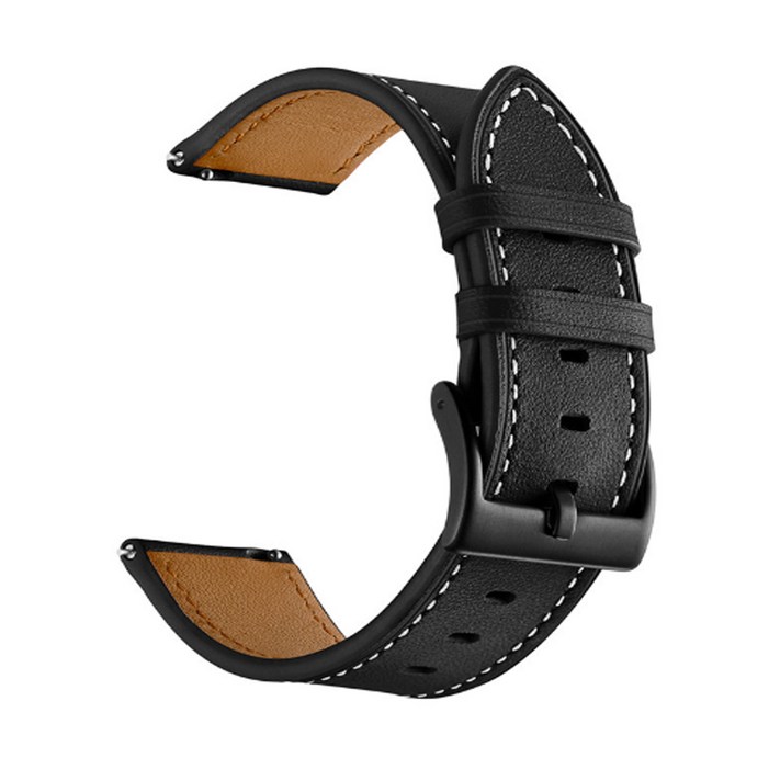 바오토드 갤럭시워치 가죽 스티치 패션 시계줄 스트랩 밴드 줄 42MM 46MM R810815800805 호환, 블랙