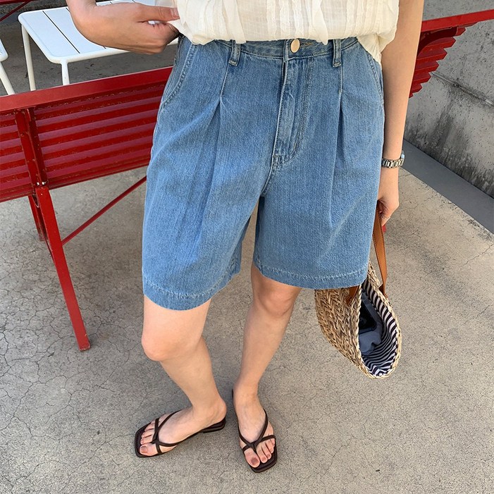 미아마스빈_플라티 뒷밴딩 데님 반바지