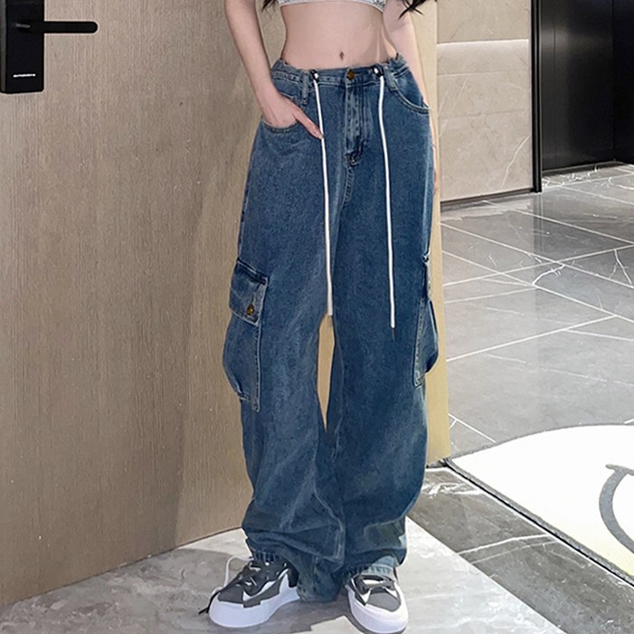 대박난박양 데님 카고 와이드 청바지