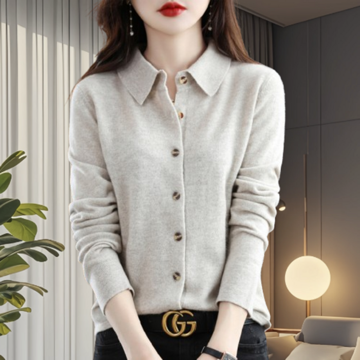 자칠 여성 봄가을 니트티 러블리 데일리룩 베이직스타일