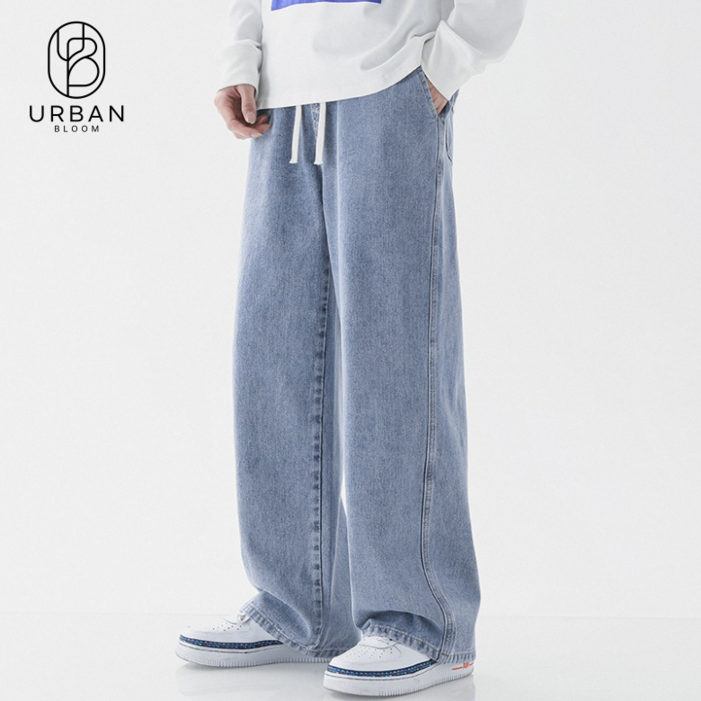 일이오 남자 스탠다드 밴딩 와이드 데님팬츠