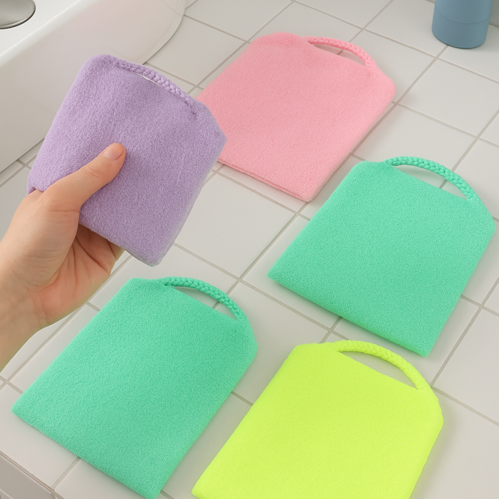 컬러 혼합 강력 각질 제거 목욕 때밀이 타올 4종 세트