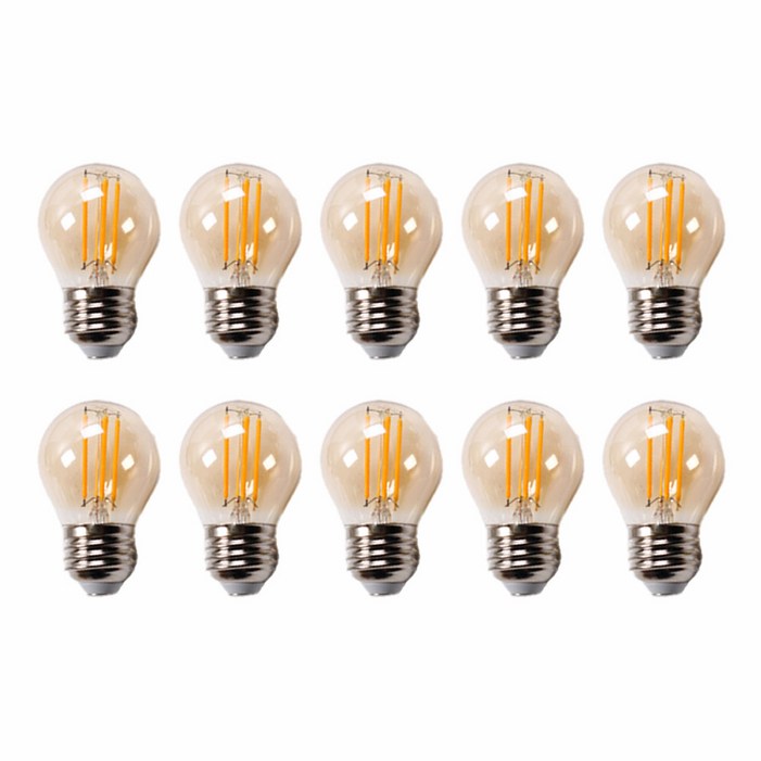 엘스토리몰 LED 디밍 에디슨 전구 4W E26 G45 필라멘트 전구, 10개, 전구색 엘스토리몰 LED 디밍 에디슨 전구 4W E26 G45 필라멘트 전구, 10개, 전구색