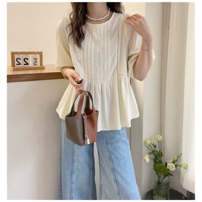 휠렉스 여성 라운드 셔링 러블리 블라우스 JT359