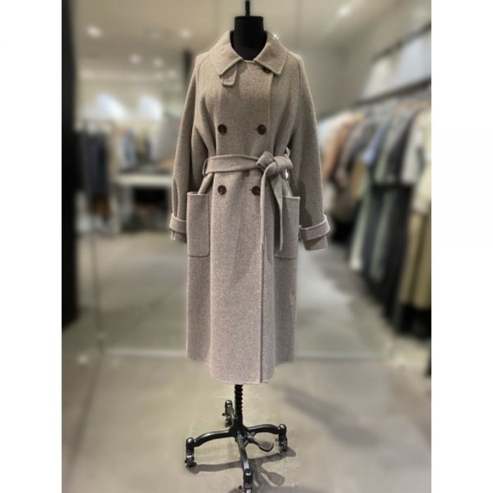 보브 VOV 울 블렌드 트윌 발마칸 더블 코트 7154416200