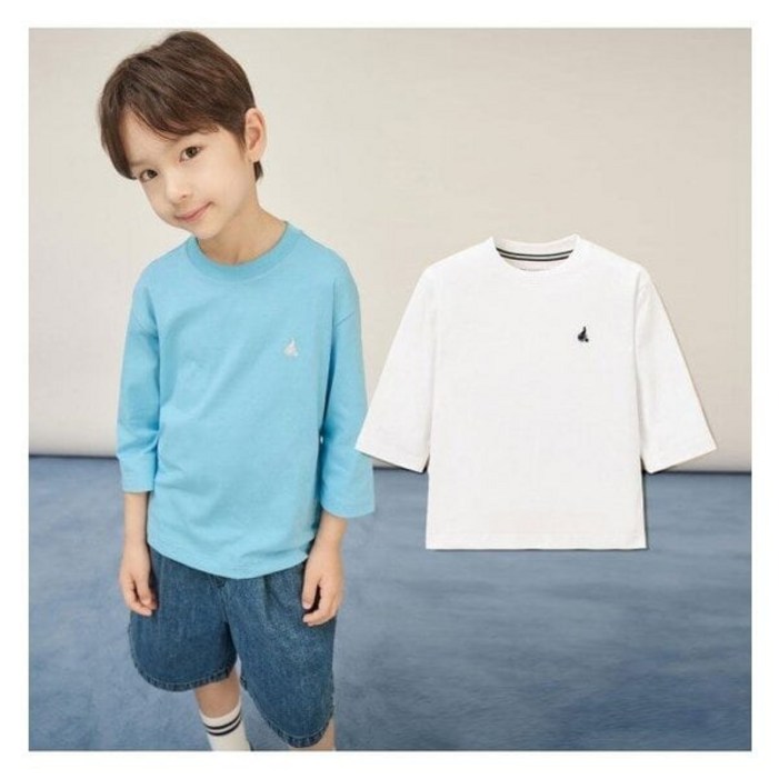 빈폴키즈 25FW Essential 수피마 베이직 7부 티셔츠 데일리 등원복 등교복