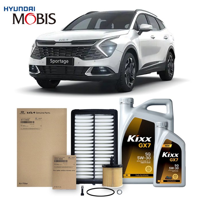 디올뉴 스포티지 NQ5 1.6 터보가솔린21년식 이후킥스합성유순정필터세트 5W30, 1개