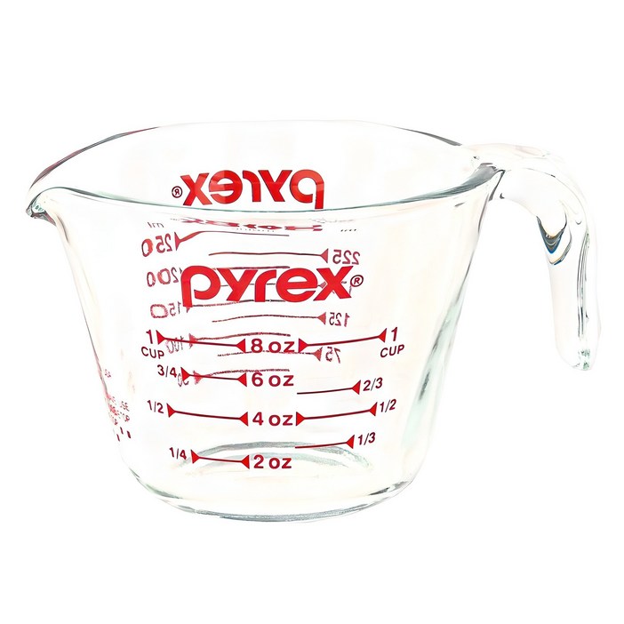 파이렉스 손잡이형 계량컵, 투명, 250ml, 1개