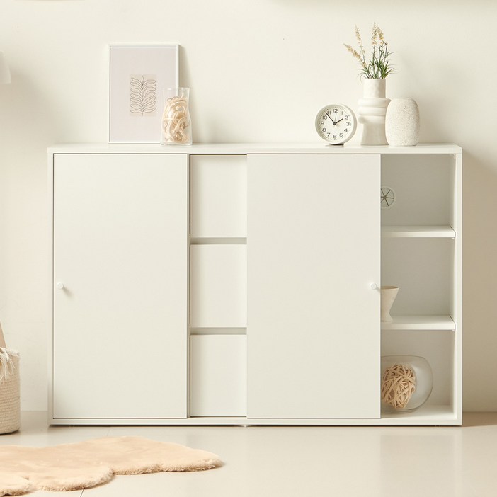 룸앤디 국내 제조 스르륵 슬라이딩 3단 일반형 수납장 방문설치