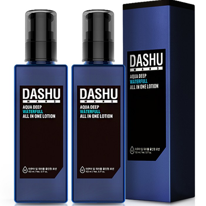 다슈 맨즈 아쿠아 딥 워터풀 올인원 로션, 153ml, 2개 다슈 맨즈 아쿠아 딥 워터풀 올인원 로션, 153ml, 2개