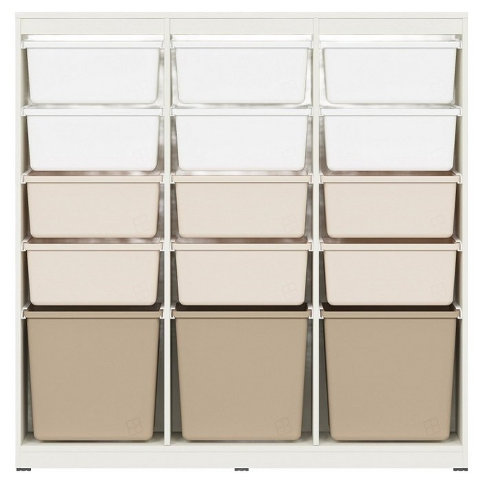 한샘 샘키즈 수납장 1305 브라운 방문설치, 몸통크림화이트, 박스화이트베이지브라운, 5단