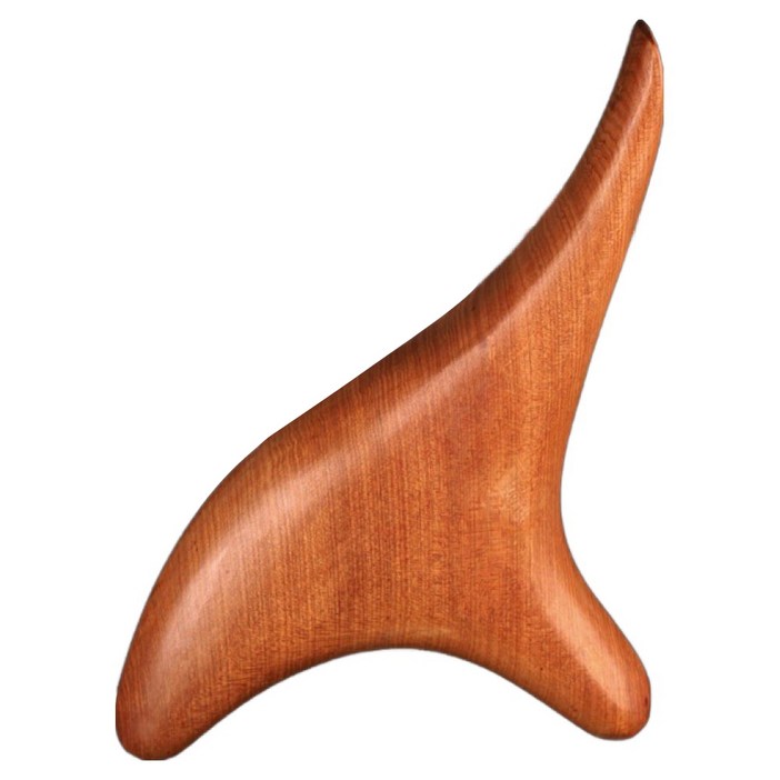 피앤케이 삼각 우드 괄사 마사지기 얼굴 목 발 지압봉, 레드브라운, 1개