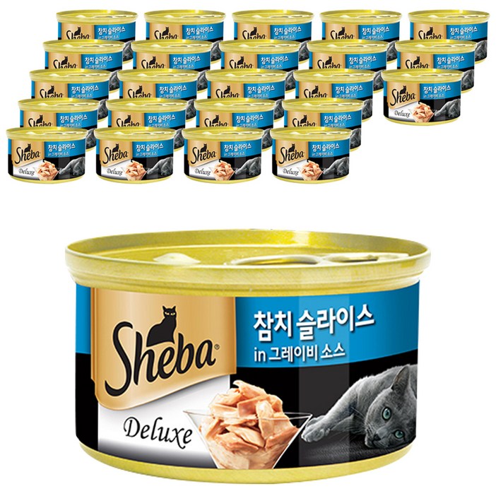 쉬바 반려묘용 간식 캔, 참치 슬라이스, 85g, 24개