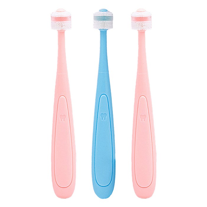 월드크린 반려동물 360도 실리콘 칫솔, 랜덤발송, 3개