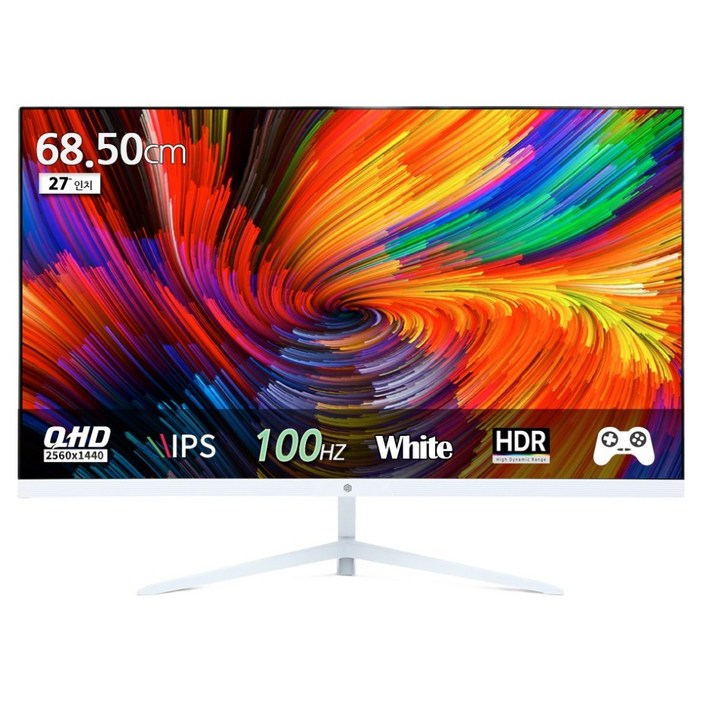 픽셀아트 100Hz QHD IPS 27형 무결점 모니터 화이트, 68cm, PAQ2710W