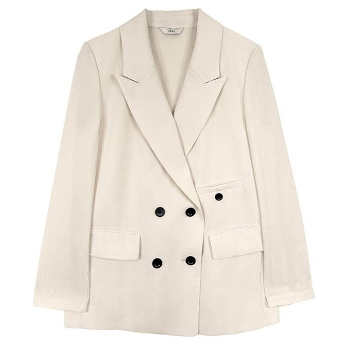 주크 여성용 레터링 소매 더블자켓