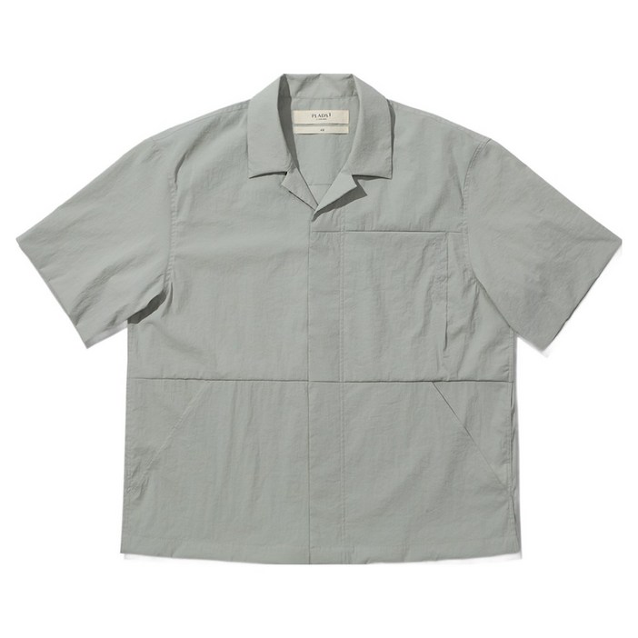 플라즈 티아이포맨 남성용 앞포켓 반팔 오픈 카라 셔츠 M234CSH15