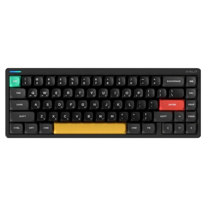 누피 한영 각인 기계식 무선 텐키리스 키보드, 맥스적축, Halo65 V2 IO, 옵시디언 블랙