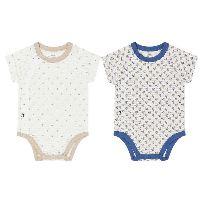 코니 신생아용 코튼메쉬 바디수트 2종 세트