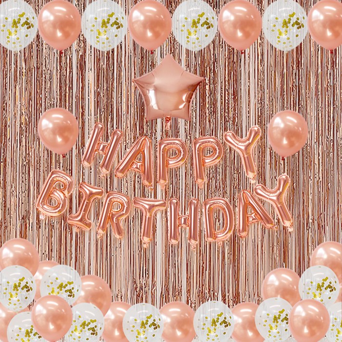 코멧 핑크 생일풍선 가랜더 세트 코멧 핑크 생일풍선 가랜더 세트