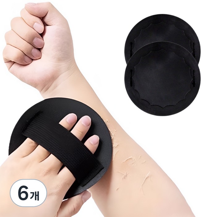 꾸지 저자극 요술 때수건 타올, 블랙, 6개, 1개입