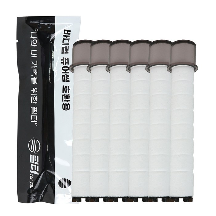 필터포유 바디럽 퓨어썸 샤워기 호환필터 녹물제거용, 6개