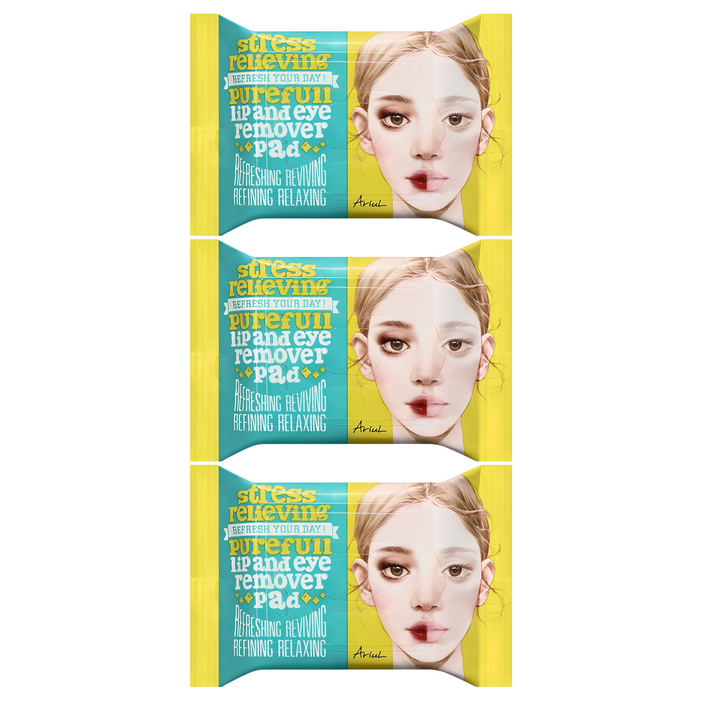 아리얼 스트레스 릴리빙 립앤아이 리무버 패드 30p