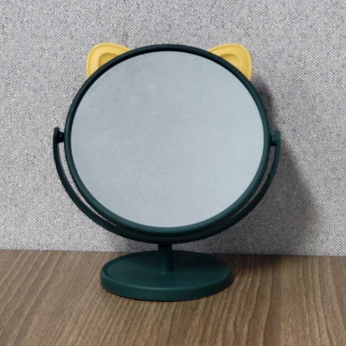 커몽커몽 귀여운 고양이 탁상거울, 그린